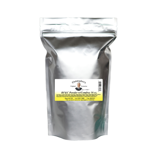 Silver metal pouch with a label on a white background