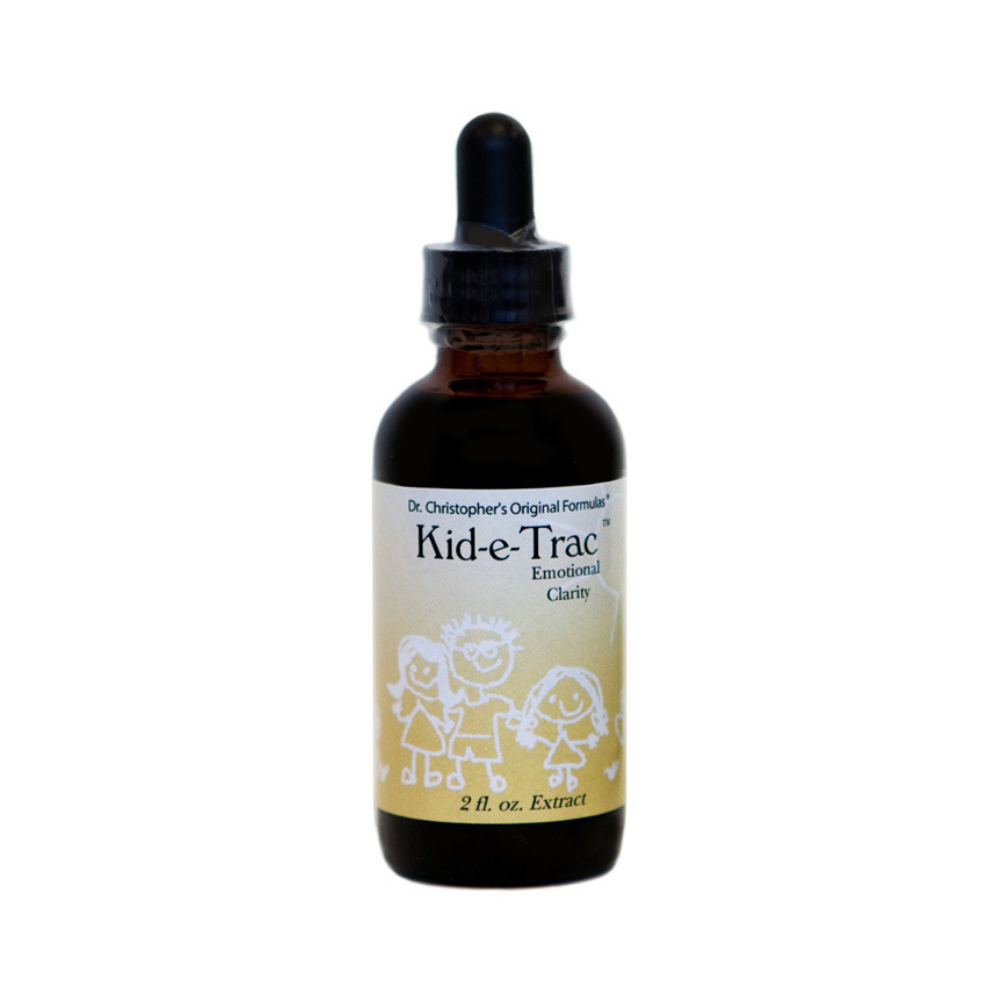 Bottle of Kid-e-Trac extract on a white background
