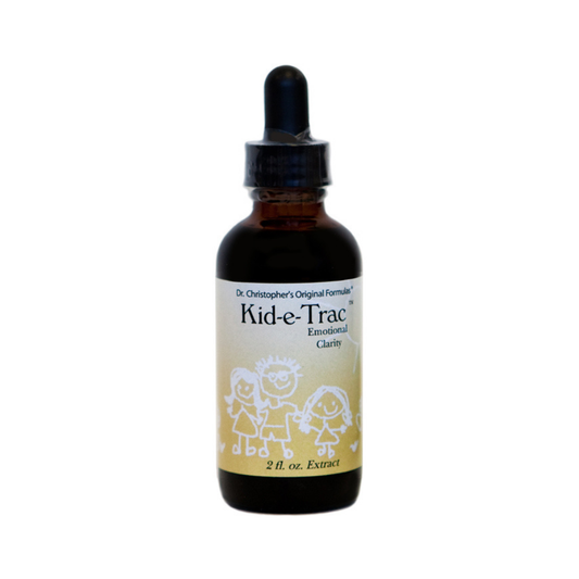 Bottle of Kid-e-Trac extract on a white background